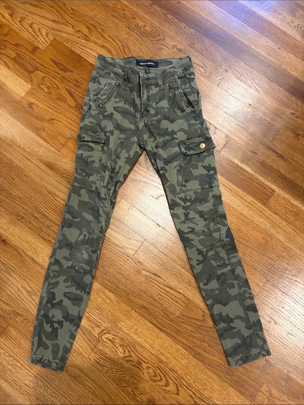 Ashley Mason Olive Camo Skinny Cargo Jeans